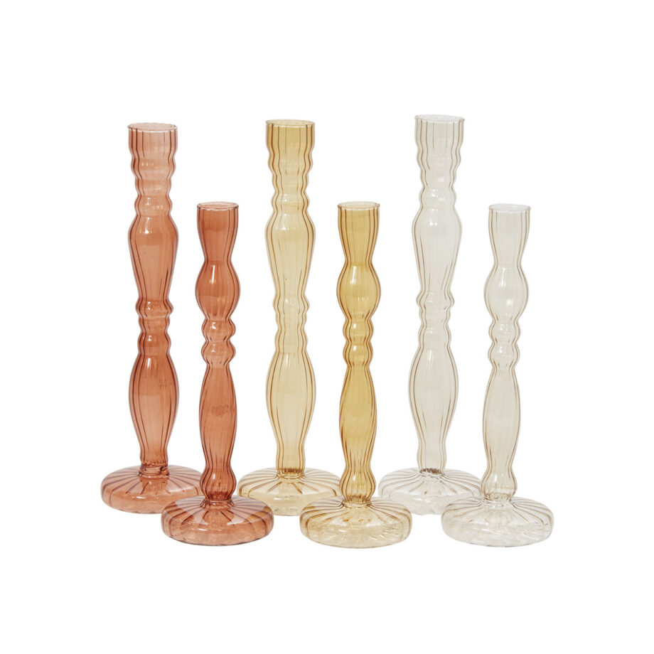 Raywood Smoke Candlestick - 2.5"x 8.5"