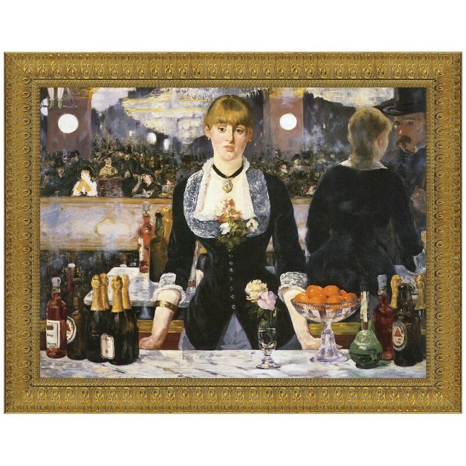 A Bar at the Folies-Bergere Framed Canvas Replica Painting: Small DA1881