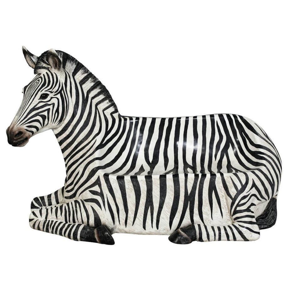 African Striped Zebra Photo-Op Sculptural Bench