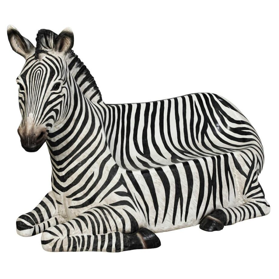 African Striped Zebra Photo-Op Sculptural Bench