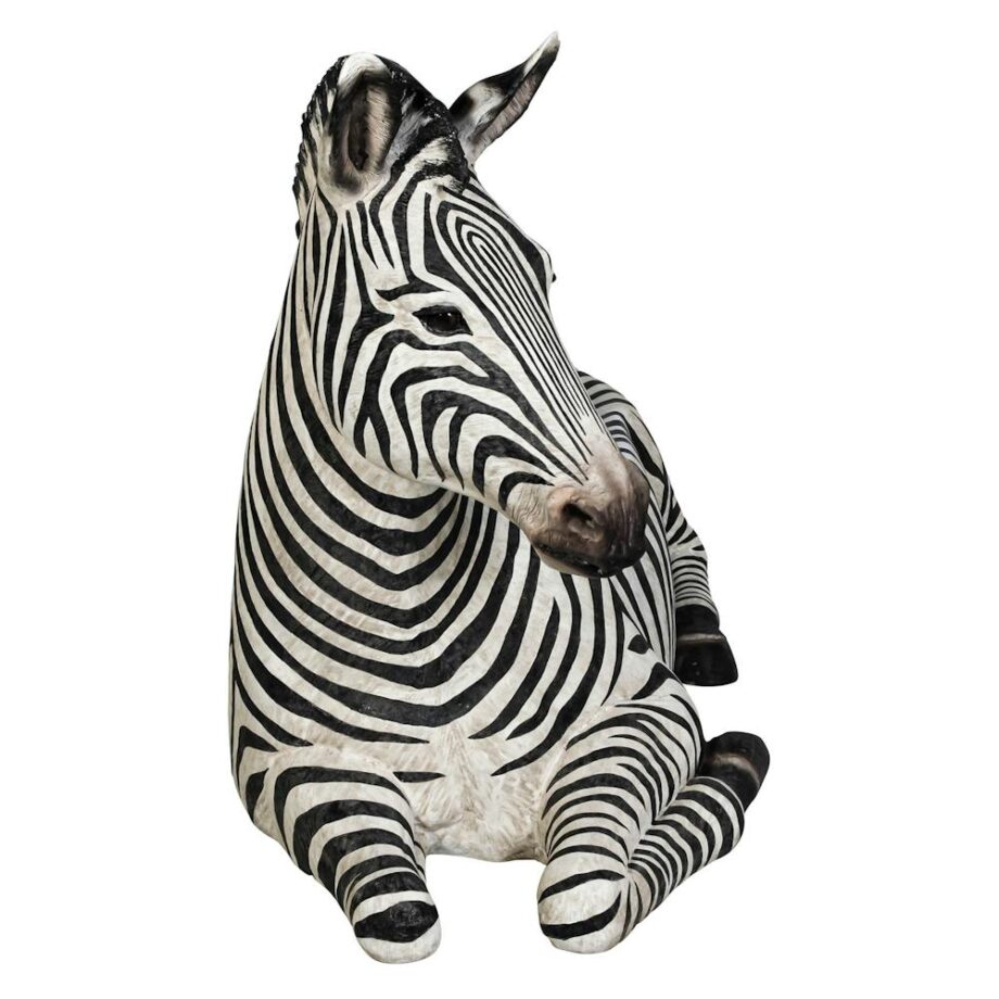 African Striped Zebra Photo-Op Sculptural Bench