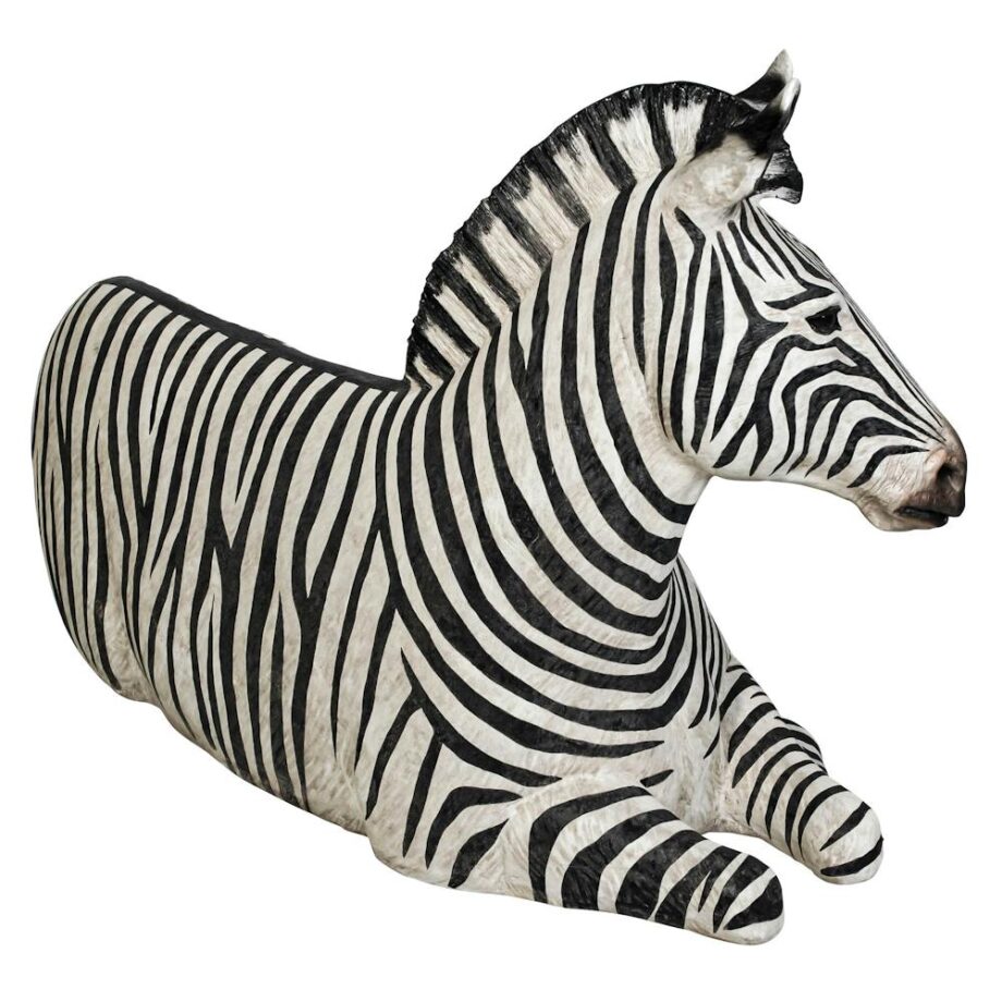 African Striped Zebra Photo-Op Sculptural Bench