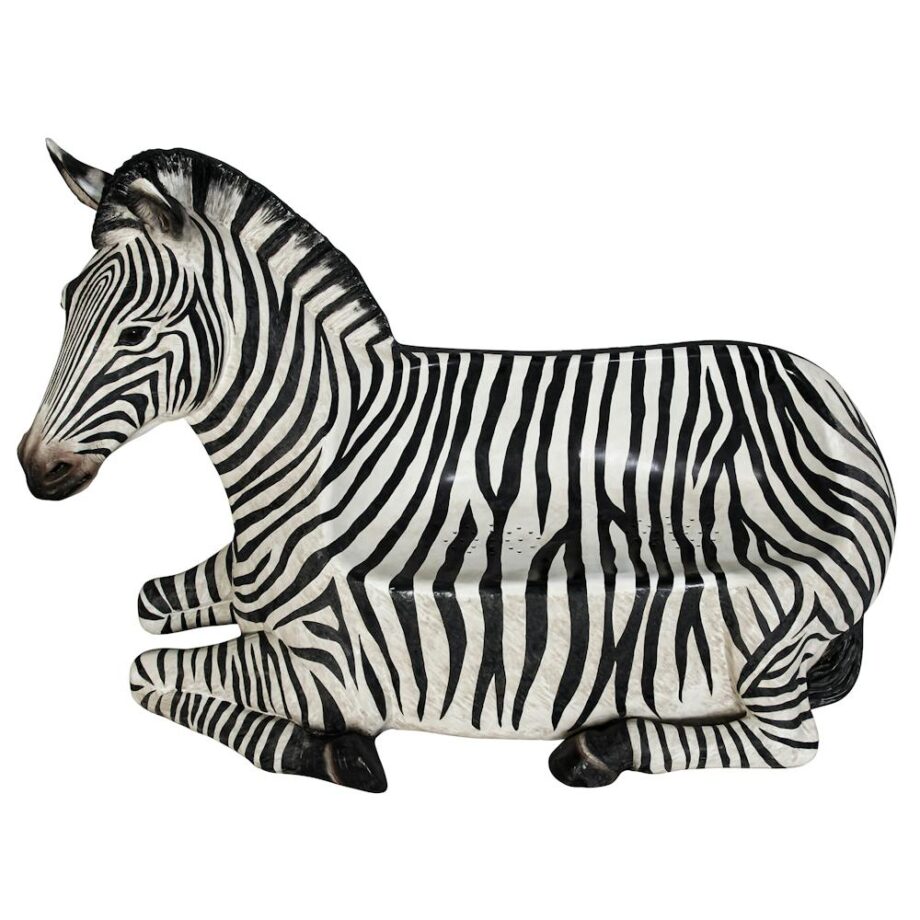 African Striped Zebra Photo-Op Sculptural Bench