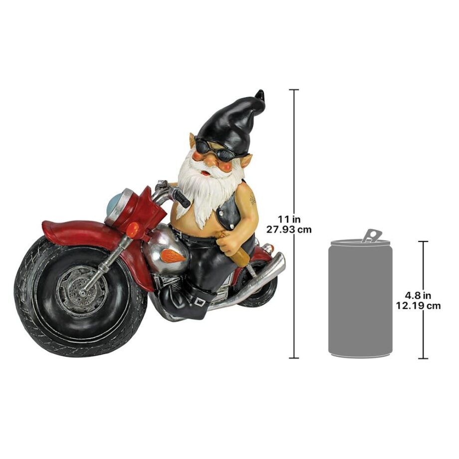 Axle Grease the Biker Garden Gnome Statue