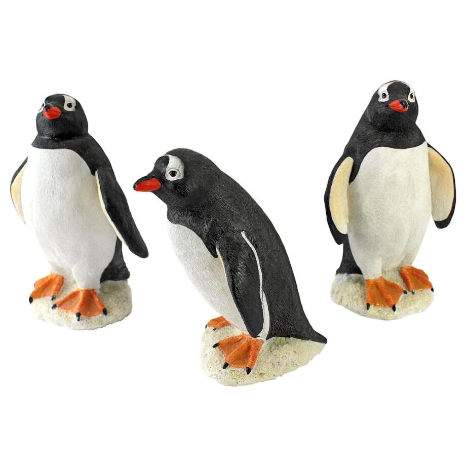 Baby Penguin Triplet Statue Set