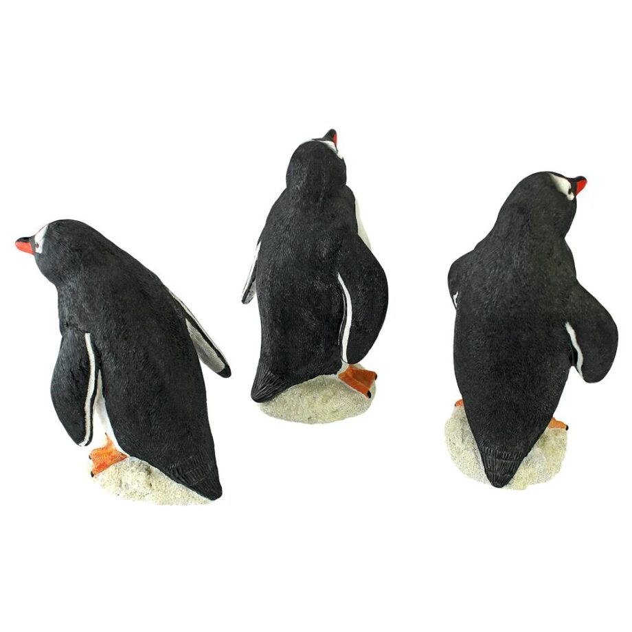 Baby Penguin Triplet Statue Set