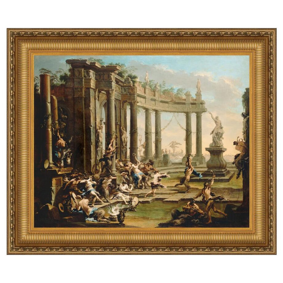 Bacchanale Framed Canvas Replica Painting: Small DA4681