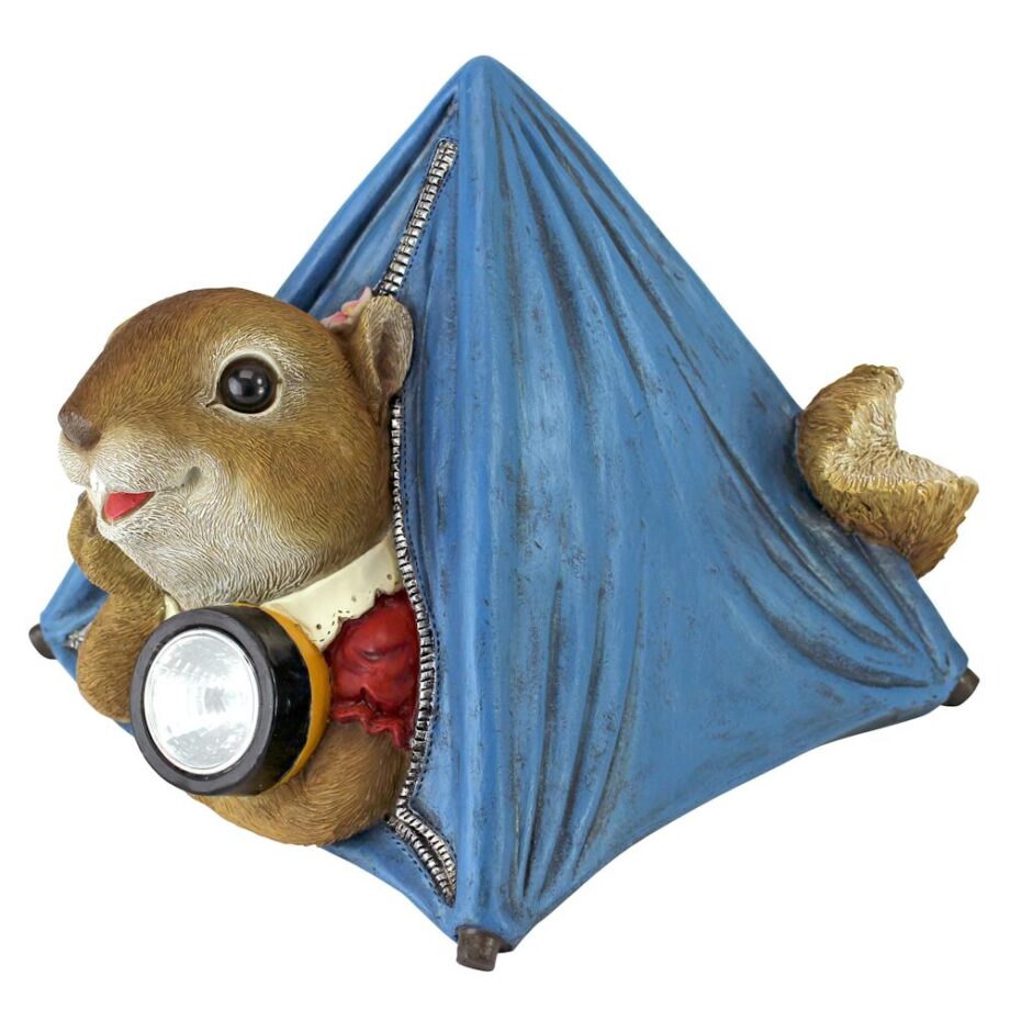 Backyard Camper Squirrel Solar Statue