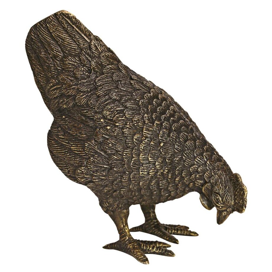 Barnyard Hen Cast Bronze Garden Statue PN4391