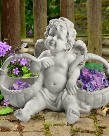 Basket of Treats Cherub Statue SH38010413