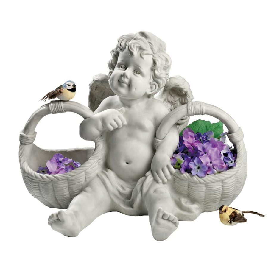 Basket of Treats Cherub Statue