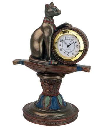 Bastet the Egyptian Cat Goddess Altar Clock Timepiece QL2095