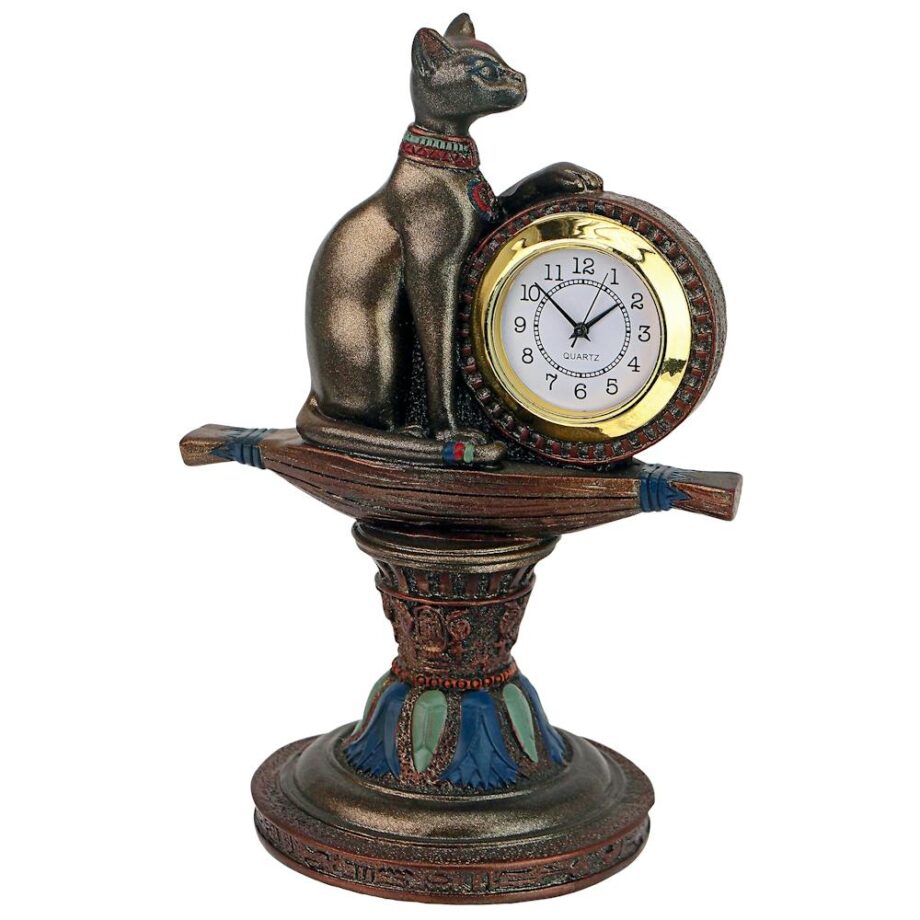 Bastet the Egyptian Cat Goddess Altar Clock Timepiece QL2095