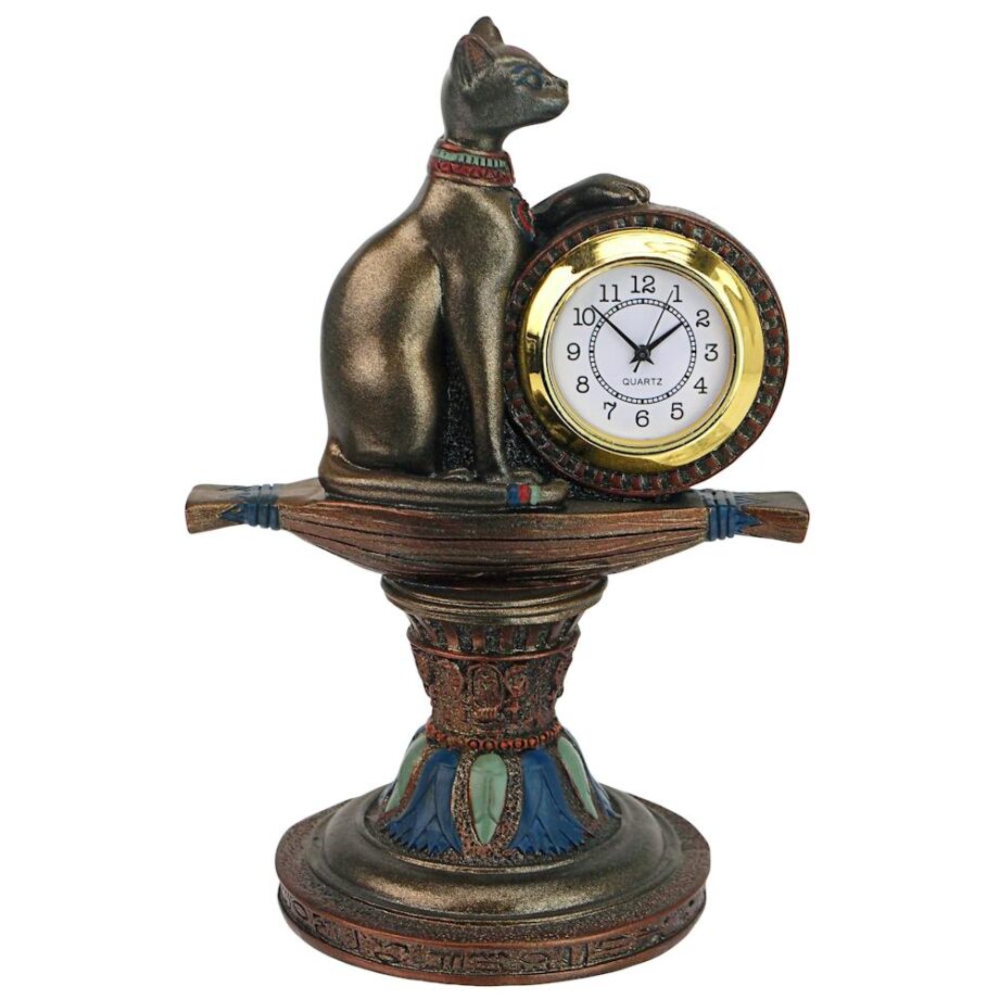 Bastet the Egyptian Cat Goddess Altar Clock Timepiece