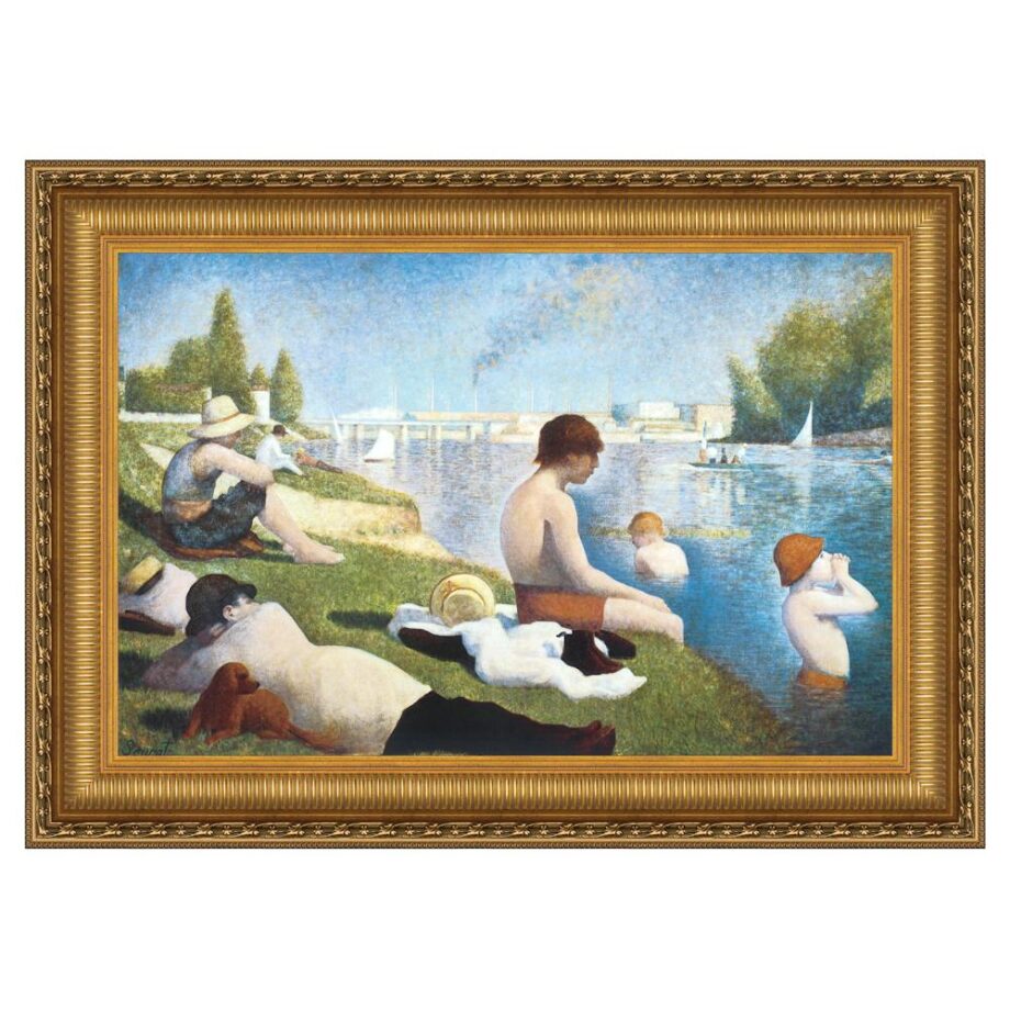 Bathing at Asnieres Framed Canvas Replica Painting: Small DA4511