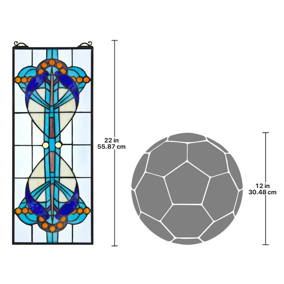 Bauhaus Modern Tiffany-Style Stained Glass Window