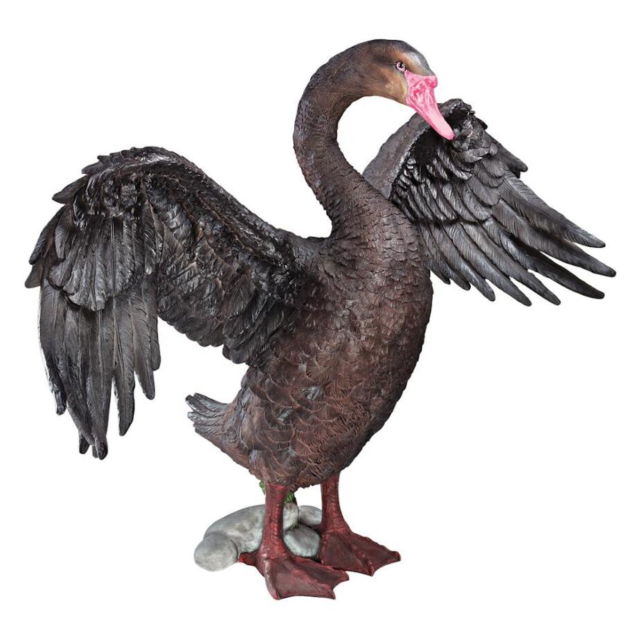 Beautiful Black Swan Garden Statue