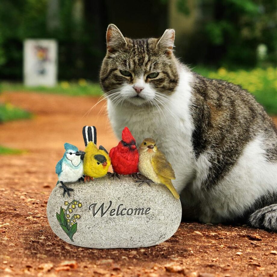 Birdy Welcome Garden Stone Statue: Medium QM7512040