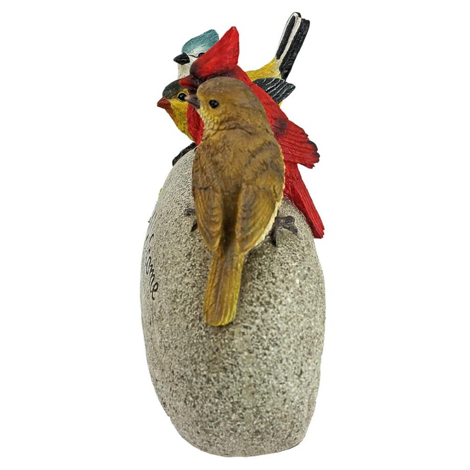 Birdy Welcome Garden Stone Statue: Medium