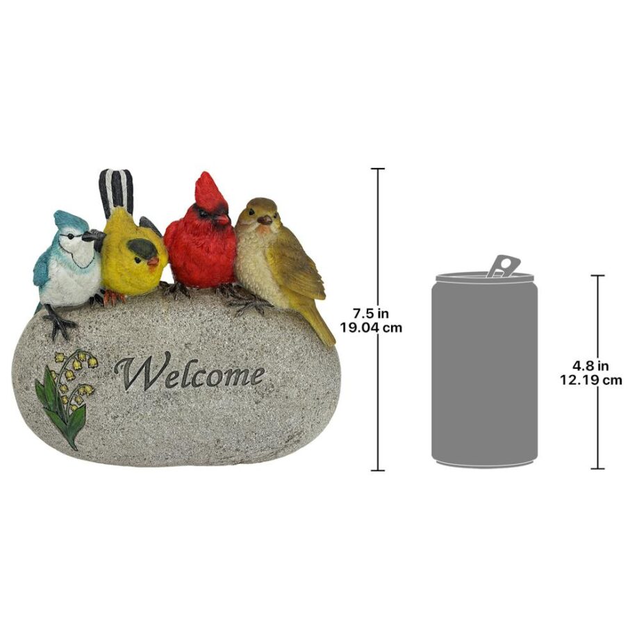 Birdy Welcome Garden Stone Statue: Medium