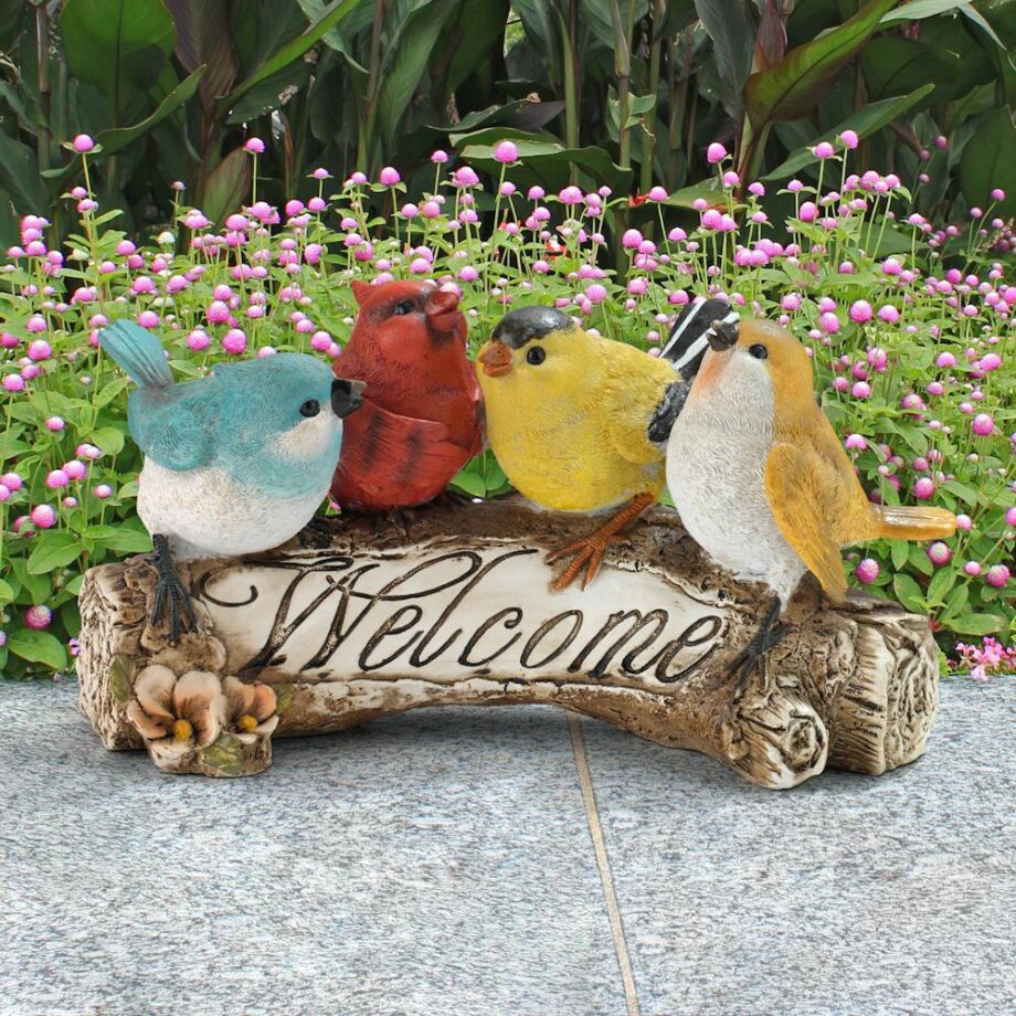 Birdy Welcome Sign Statue QM223531