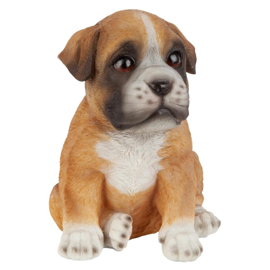 Boxer Puppy Partner Collectible Dog Statue JQ111031