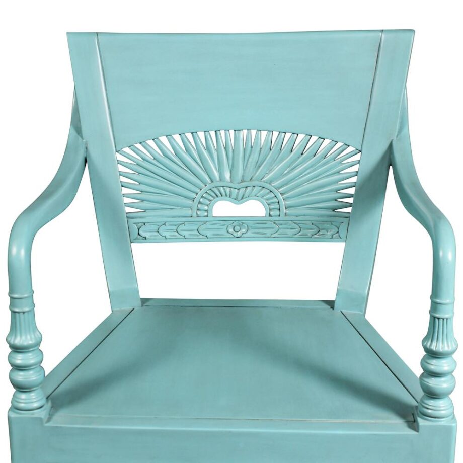 British Colonial Savannah Sunburst Accent Chair: Each