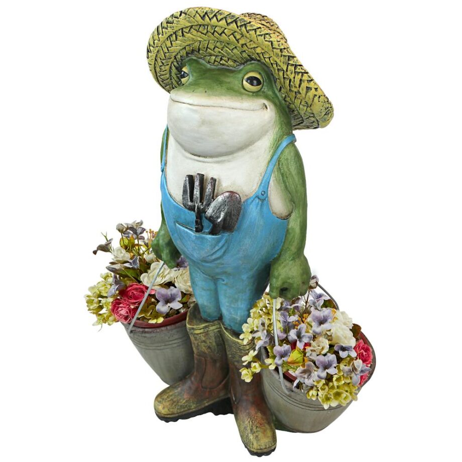 Buckets the Garden Frog Planter Statue