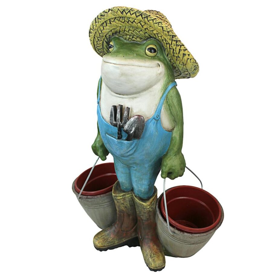 Buckets the Garden Frog Planter Statue