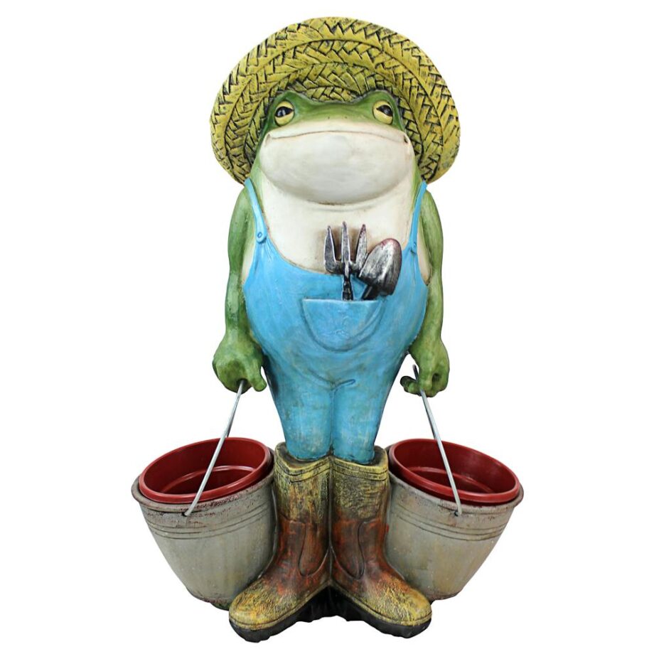 Buckets the Garden Frog Planter Statue