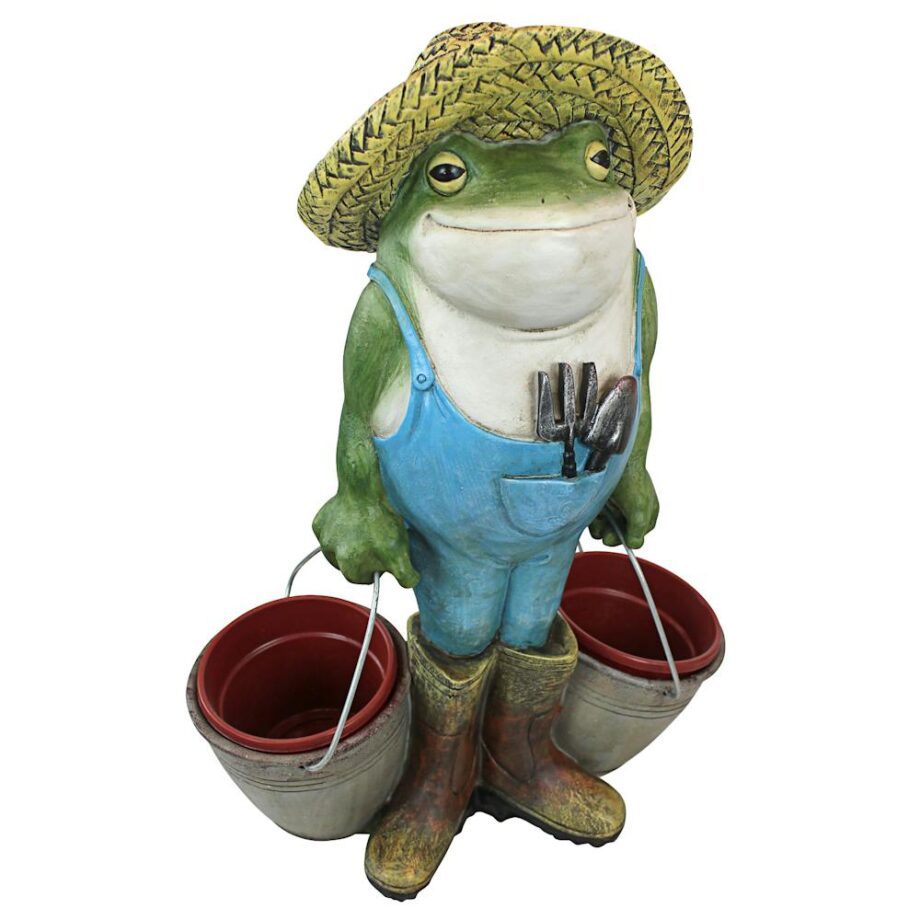 Buckets the Garden Frog Planter Statue