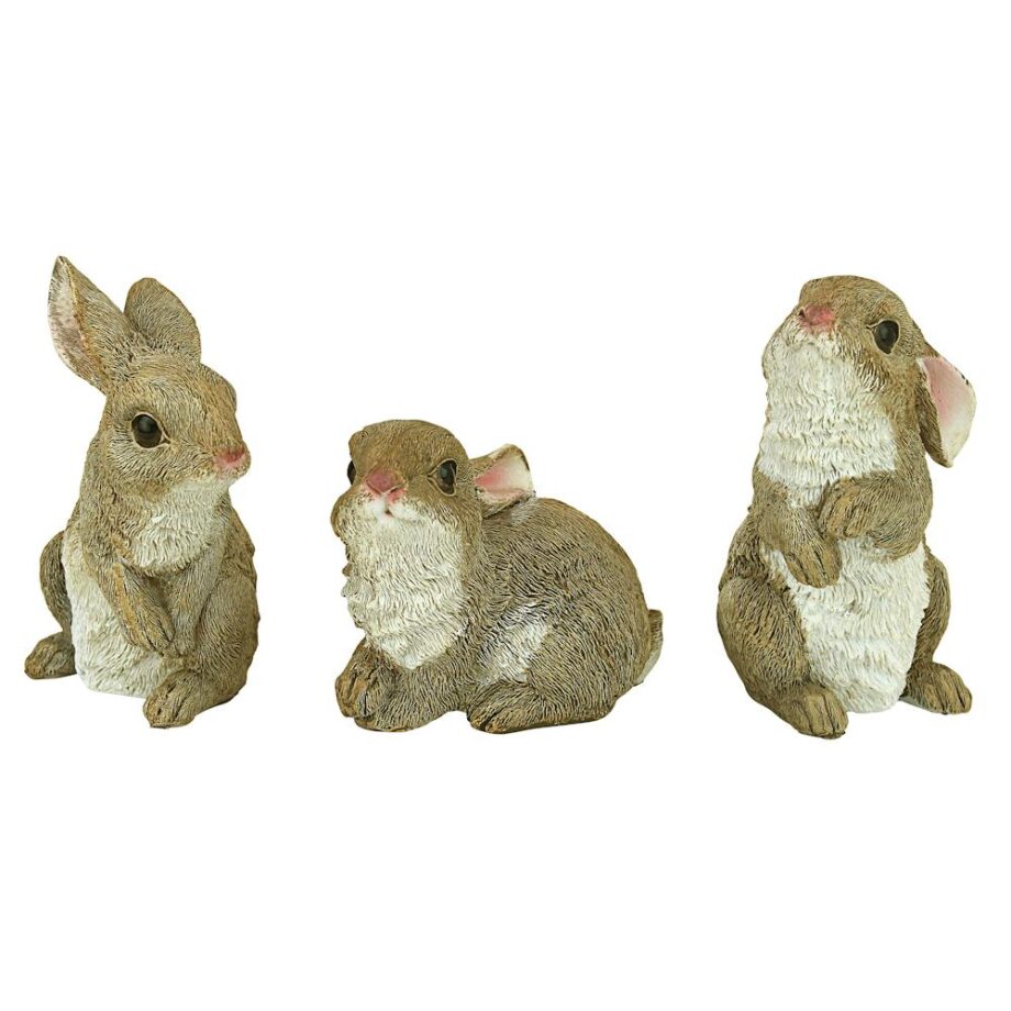 The Bunny Den Garden Rabbit Statues: Set of Three