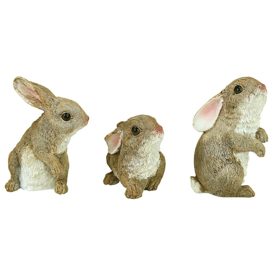 The Bunny Den Garden Rabbit Statues: Set of Three