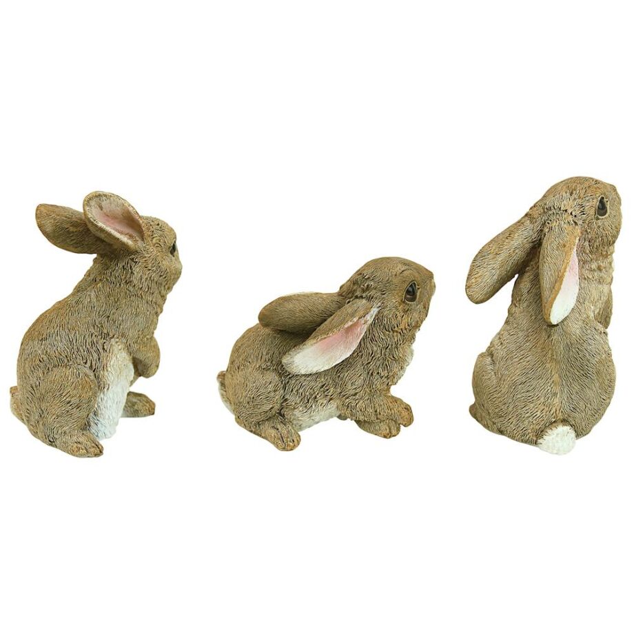 The Bunny Den Garden Rabbit Statues: Set of Three