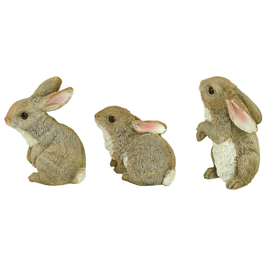 The Bunny Den Garden Rabbit Statues: Set of Three