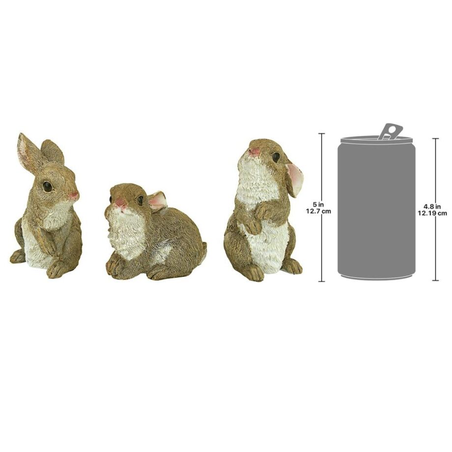 The Bunny Den Garden Rabbit Statues: Set of Three