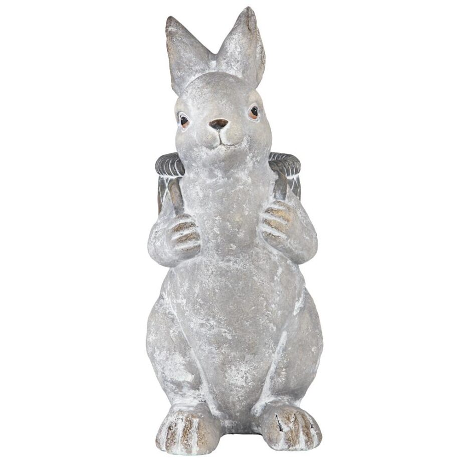 Bunny with Basket Bearing Gifts Easter Rabbit Statue