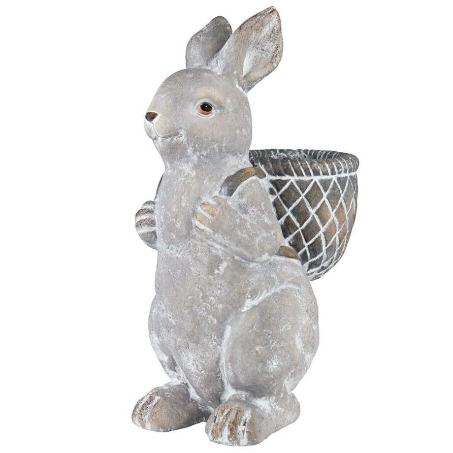 Bunny with Basket Bearing Gifts Easter Rabbit Statue