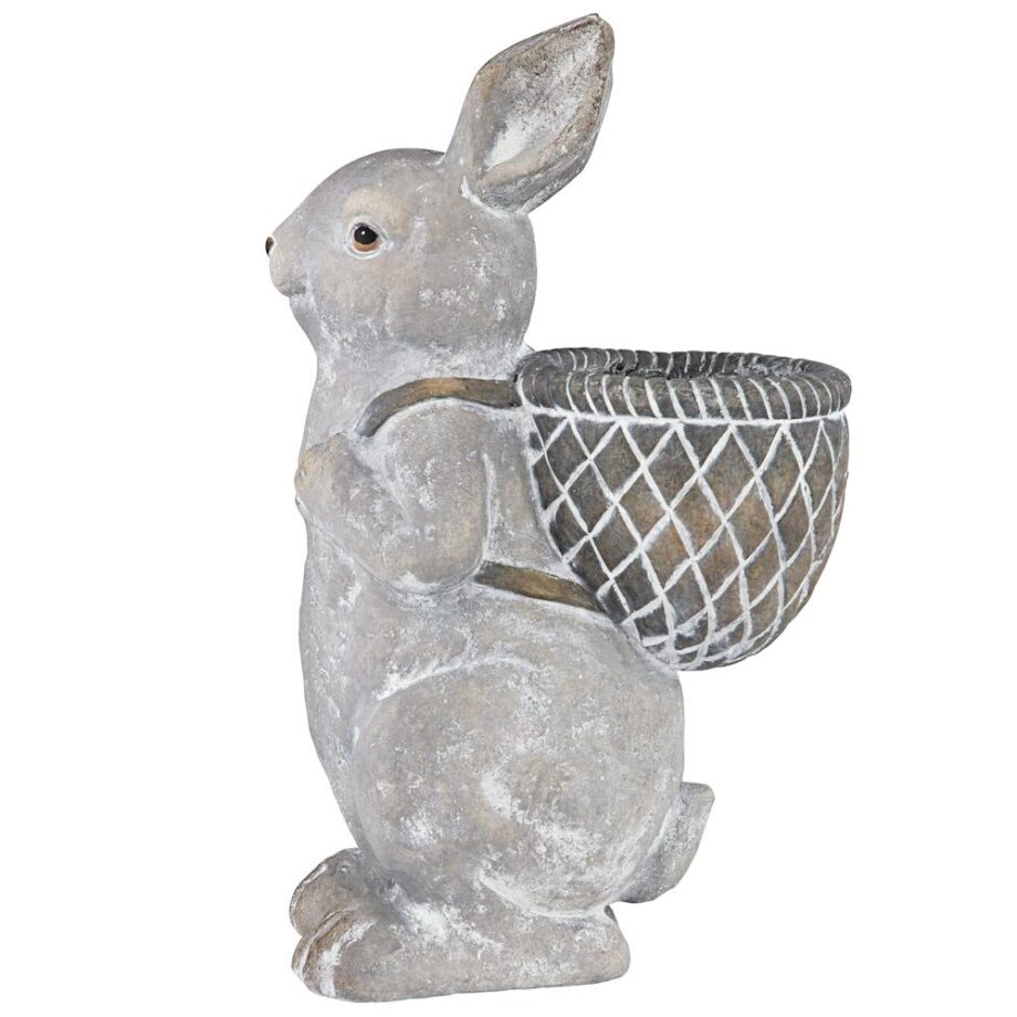 Bunny with Basket Bearing Gifts Easter Rabbit Statue