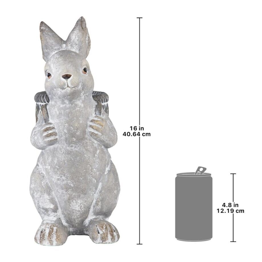 Bunny with Basket Bearing Gifts Easter Rabbit Statue