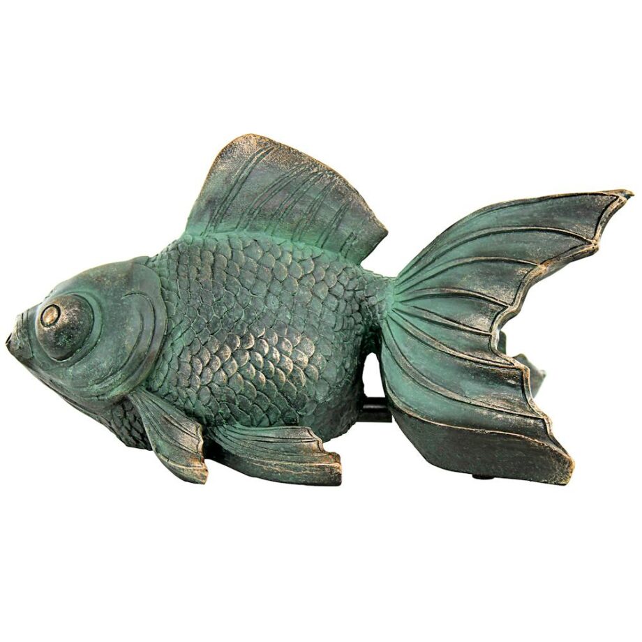 Butterfly Asian Koi Fish Spitter Piped Statue