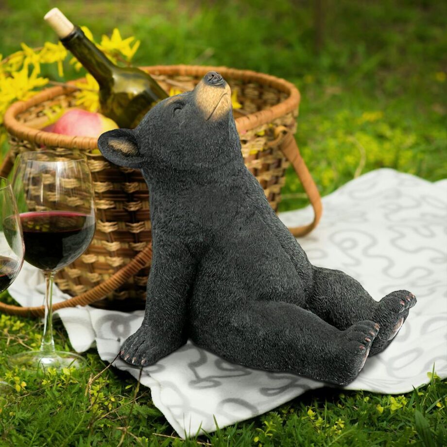 Catching Rays Black Bear Cub Statue QM2622000