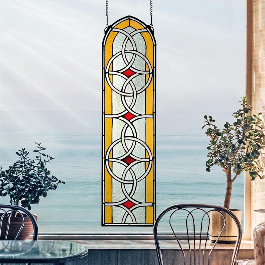 Celtic Knotwork Tiffany-Style Stained Glass Window