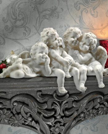 Cherub Conclave Shelf Sitting Angel Statue SH380151