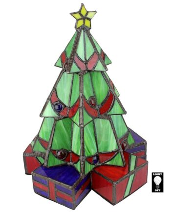 Illuminated Stained Glass Christmas Tree Lamp: Medium TF10041