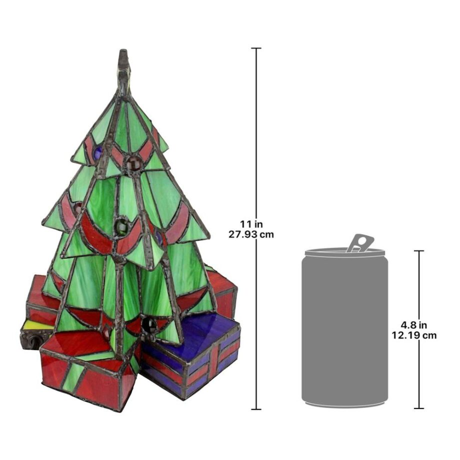 Illuminated Stained Glass Christmas Tree Lamp: Medium