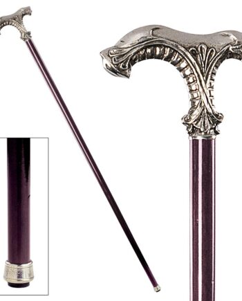 The Padrone Collection: Classic Ornate Pewter Walking Stick PA6000