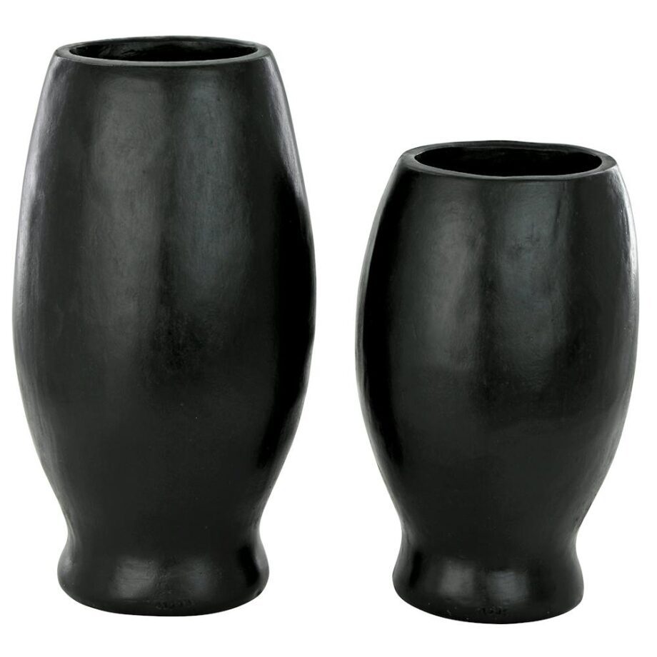 Contemporary Cubist African Mask Sculptural Vase Set