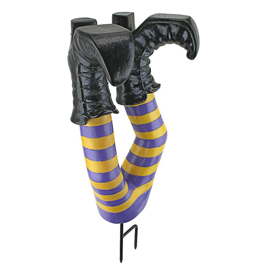 Crash Landing Wicked Witch Legs Garden Stake Statue