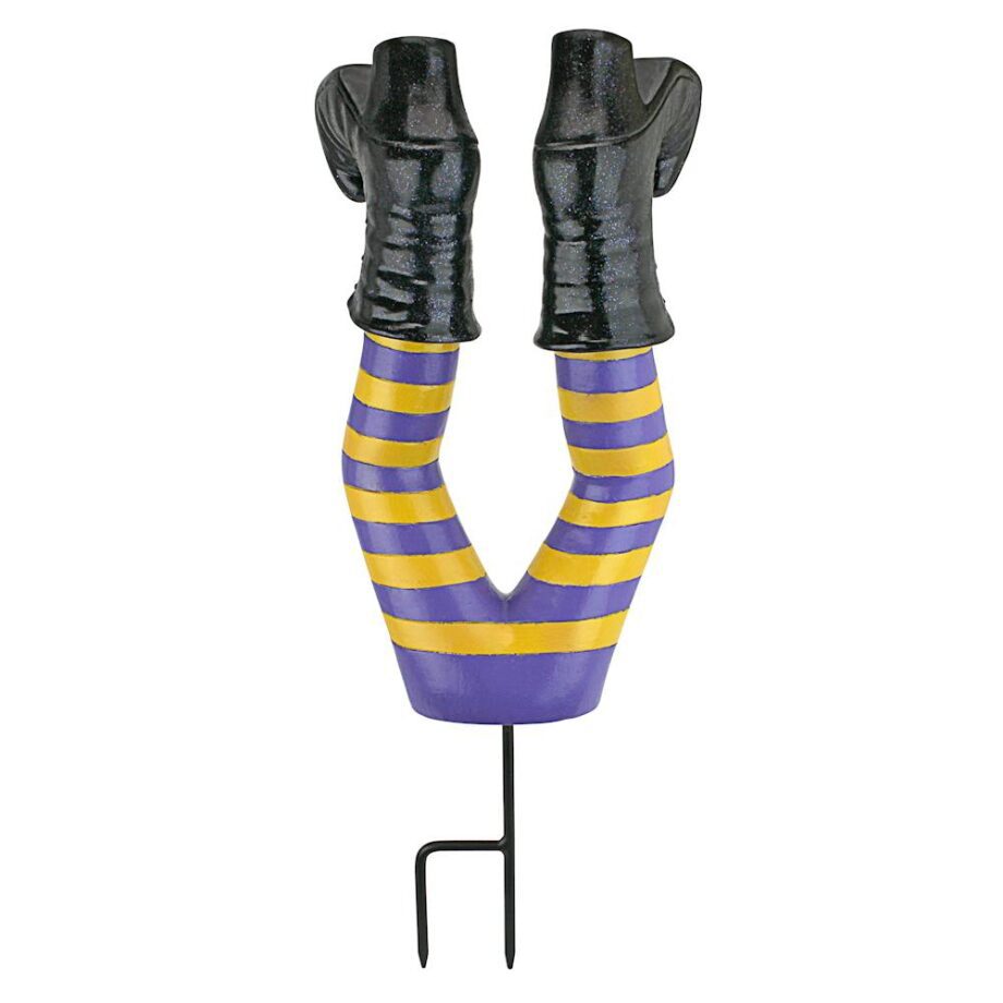Crash Landing Wicked Witch Legs Garden Stake Statue